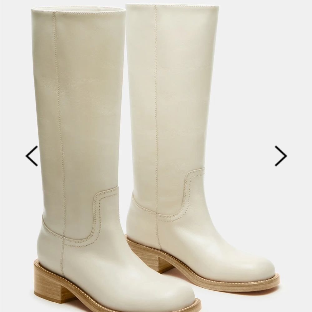 Steve Madden Cream Heeled Boots